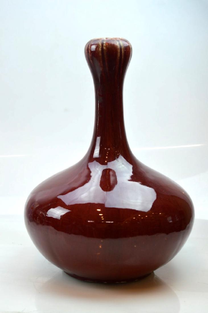 Lg 19th C Chinese Langyao Red Porcelain Vase (1 of 8)