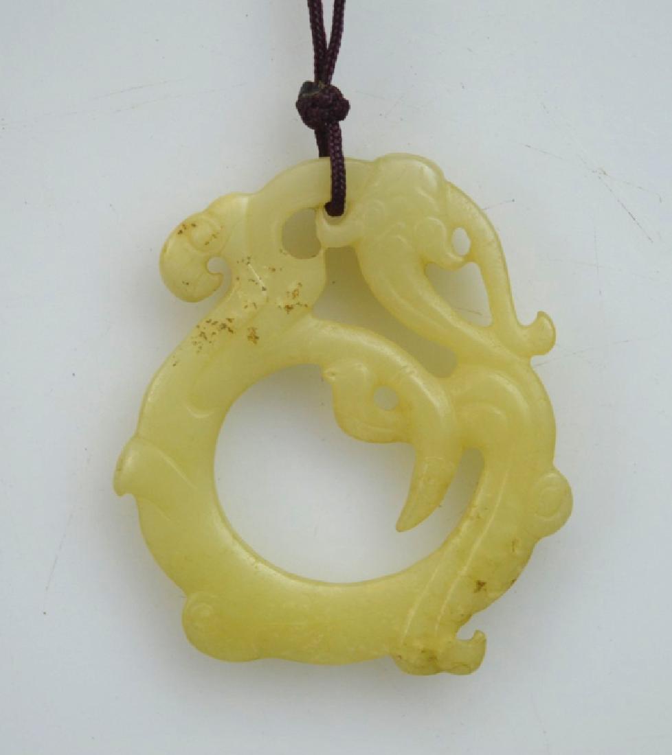Chinese Archaic Carved Jade Dragon Pendant HK Coll (1 of 6)