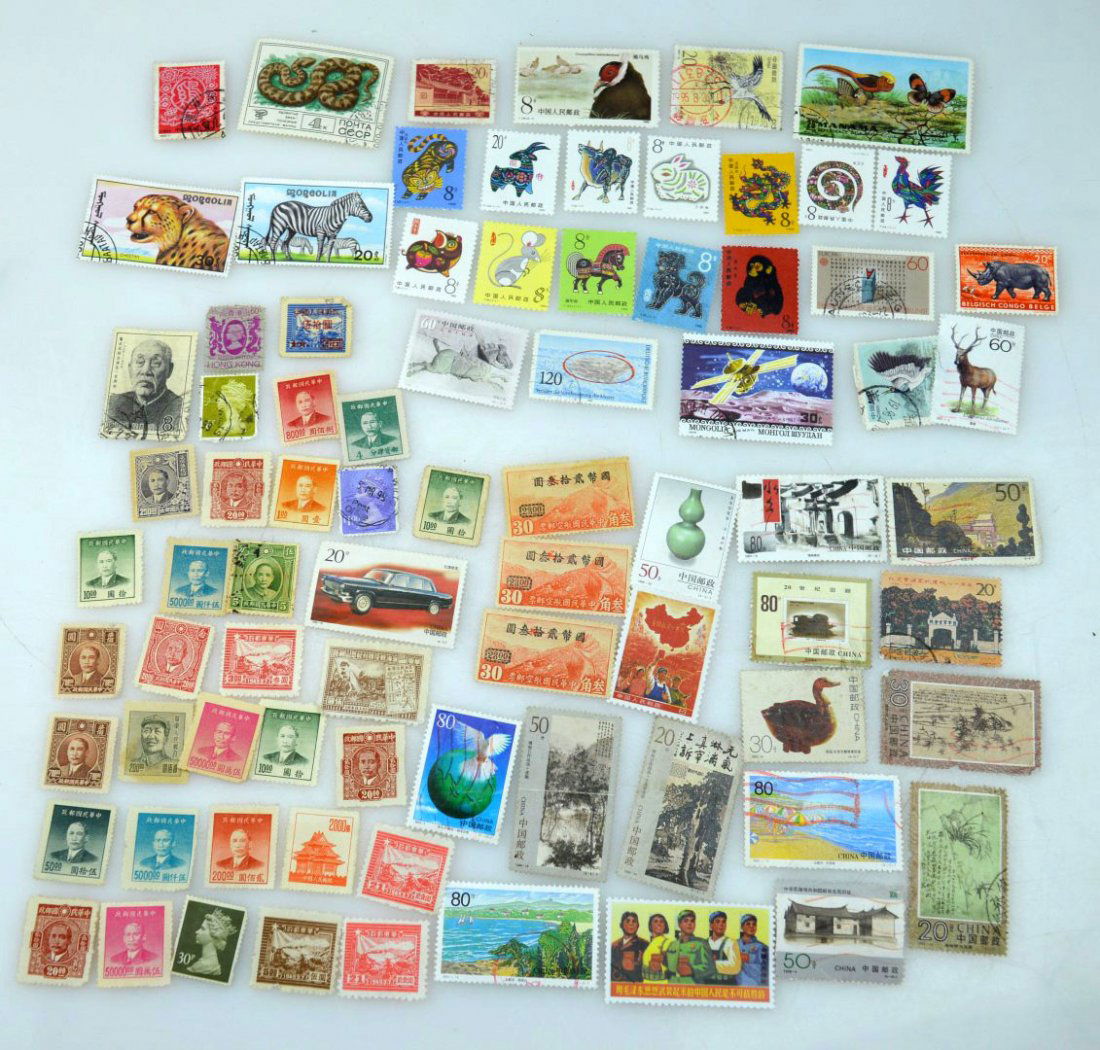 Group Of 80 Good Chinese Postage Stamps (1 of 10)