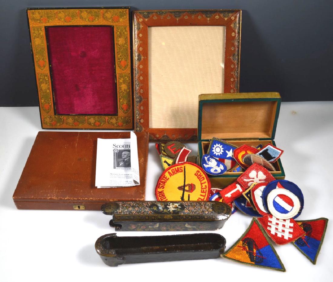 Group; Persian Lacquer; Leather Boxes & Frames (1 of 7)