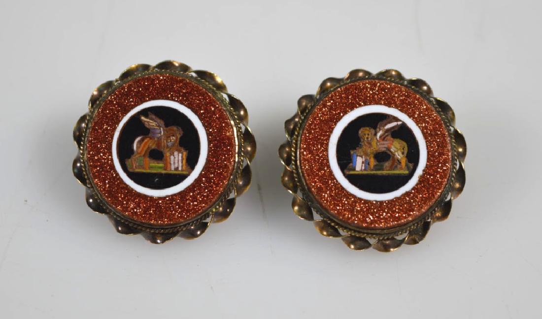19th C Italian Venetian Glass Micro-Mosaic Buttons (1 of 4)
