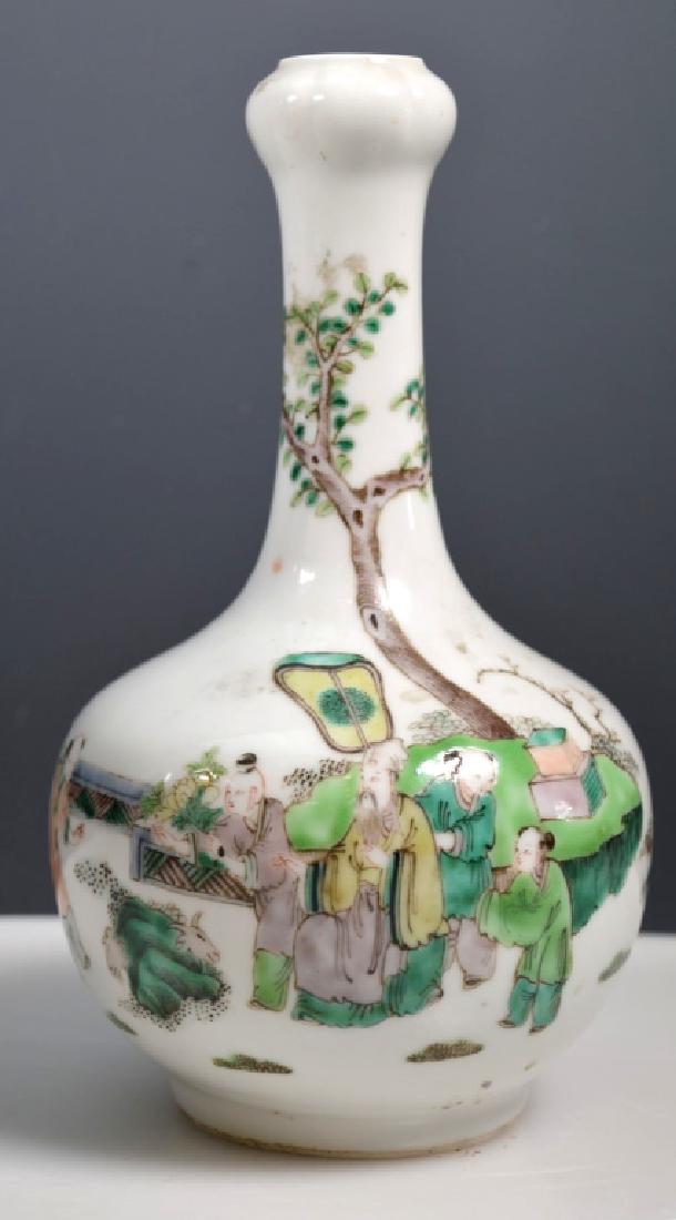 Good 19th C Chinese Garlic Mouth Porcelain Vase (1 of 6)