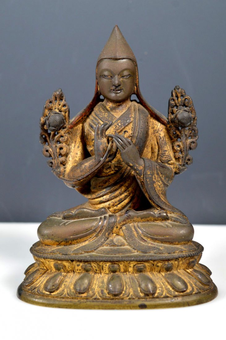 18th C Tibetan Gold Lacquered Bronze Figure (1 of 8)