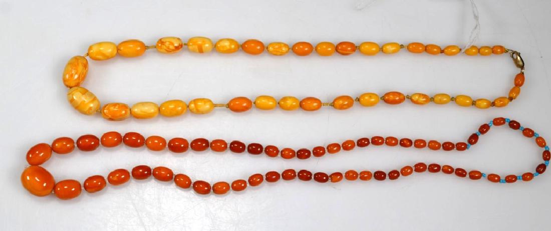 2 - Butterscotch Amber Bead Necklaces; 52 Grams (1 of 7)