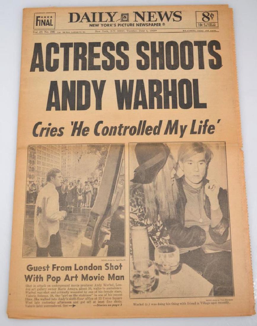 Daily News 1968; "Actress Shoots Andy Warhol" (1 of 6)