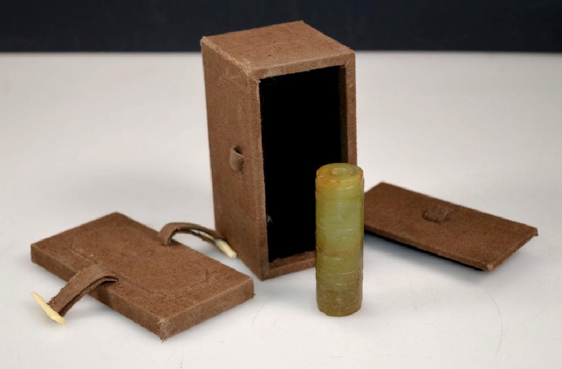 Chinese Archaic Yellow Jade Tube Bead (1 of 6)