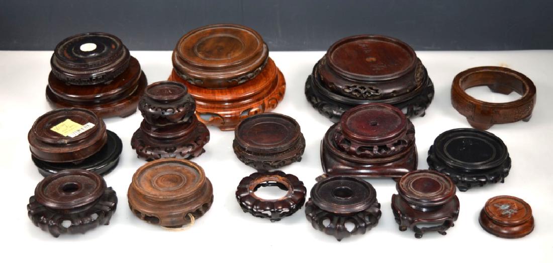 21 - Assorted Small Chinese Round Hardwood Stands (1 of 6)