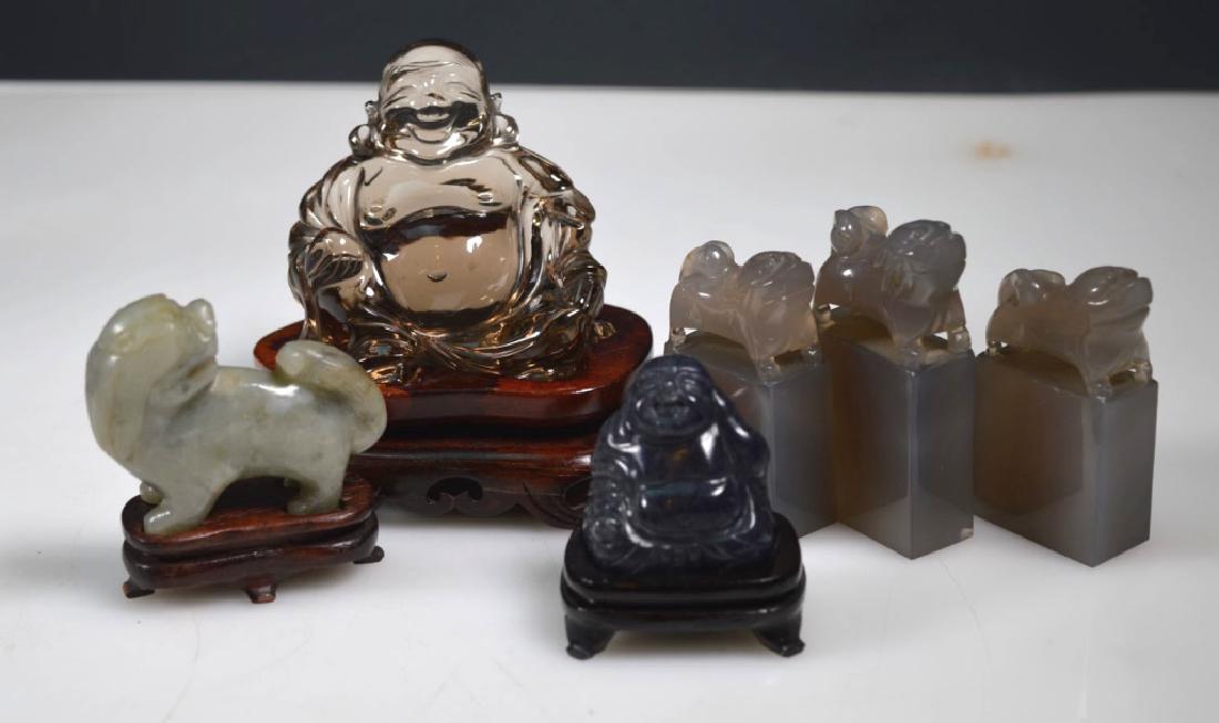 6 - Chinese Crystal, Agate, Jade Carvings (1 of 8)