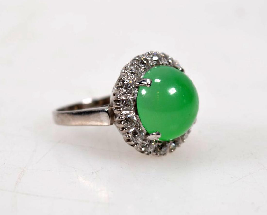 GIA Certified Natural Jadeite in 14K w Brilliants (1 of 6)