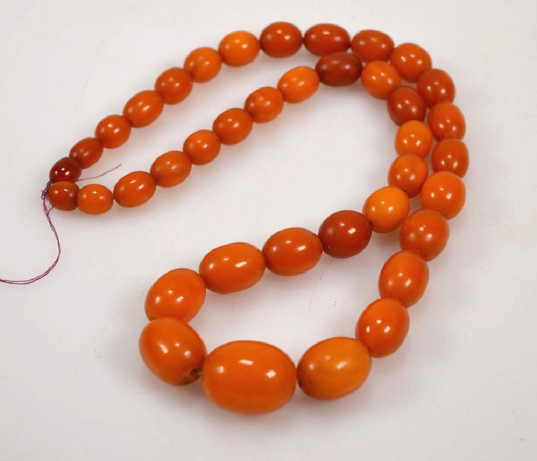 Butterscotch Amber Bead Necklace; 61 Grams. (1 of 5)