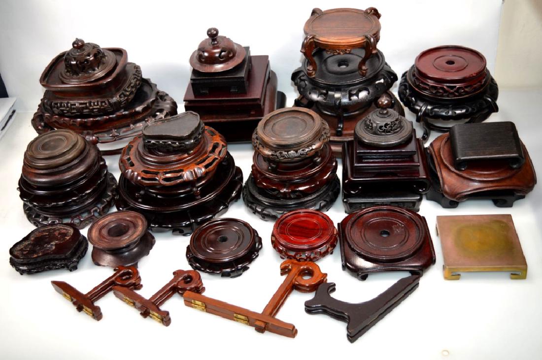 40 Assorted Chinese Hardwood Stands and Tops (1 of 8)