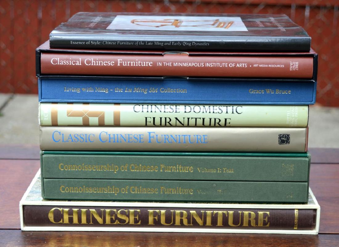 8 Rare Books on Chinese Classical Furniture: 8 Rare Books on Chinese Classical Furniture; including: "Classic Chinese Furniture Ming & Early Qing Dynasties" Wang Shixiang, "Connoisseurship of Chinese Furniture" 2 volumes by Wang Shixiang, "Chine