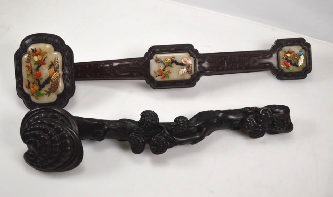 Two Chinese Carved Hardwood Ruyi Scepters (1 of 7)