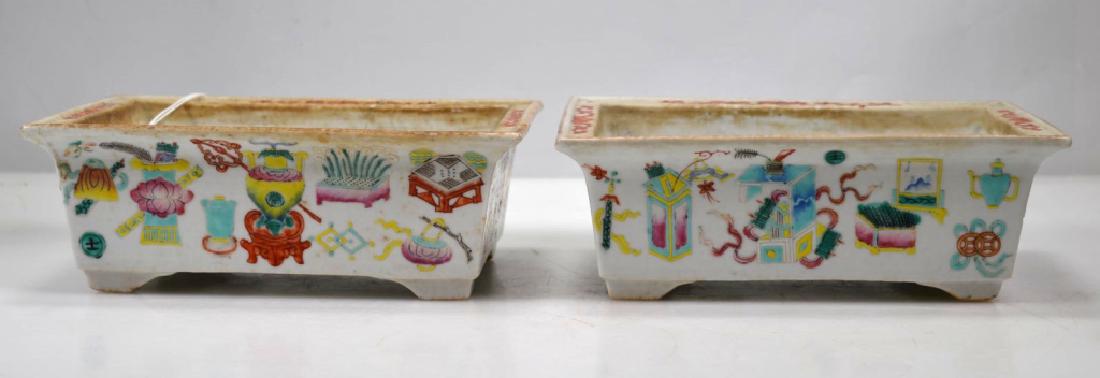 Pr Qing Chinese Enameled Porcelain Planters (1 of 7)