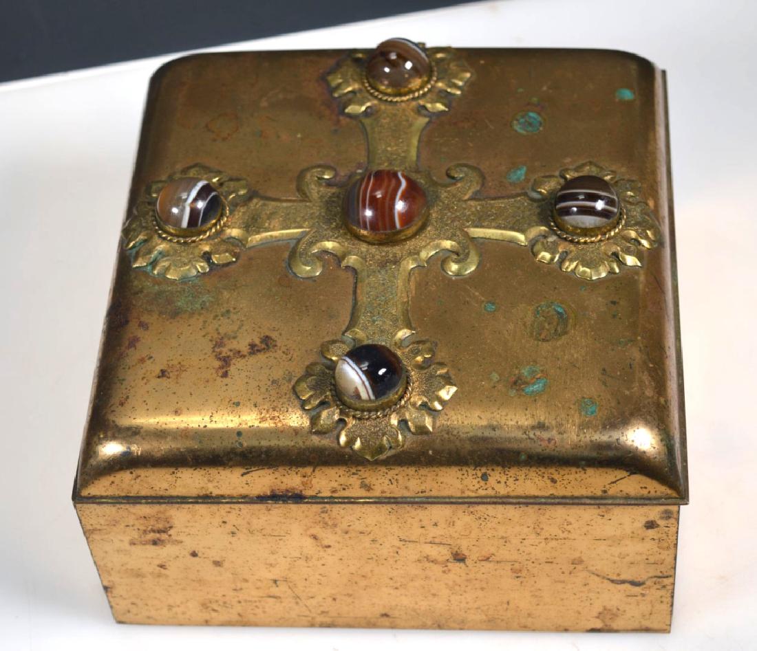 Leuchars & Sons; English Agate Bronze Jewel Box (1 of 7)
