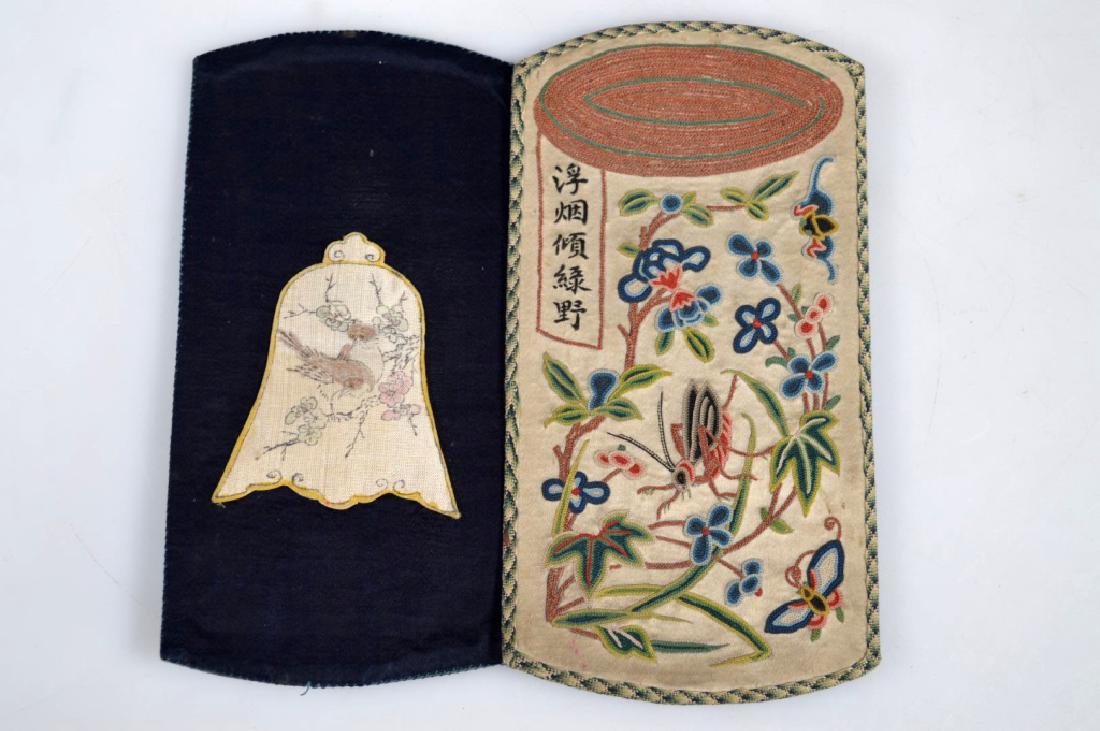 Fine Qing Chinese Silk Embroidered Mirror Case (1 of 5)