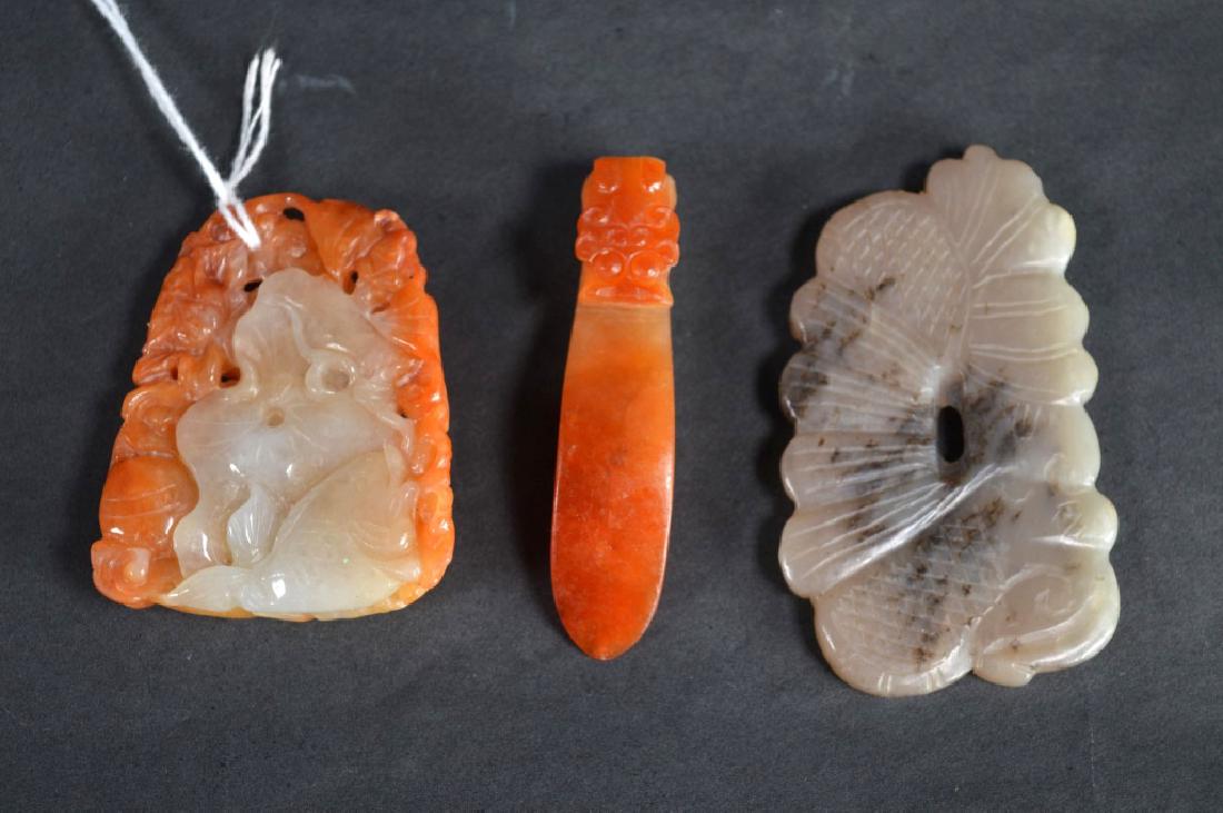 3 Antique Chinese Carvings; 2 Jadeite, 1 Jade (1 of 7)