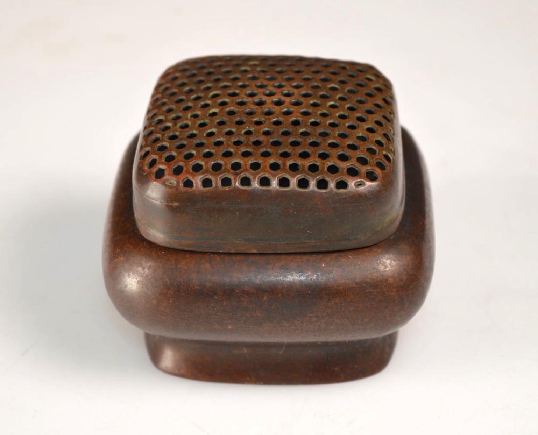 Chinese Patinated Bronze Censer & Cover (1 of 4)