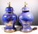 Two Qing Dynasty Blue Glazed Porcelain Jars w Gold - 2