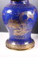 Two Qing Dynasty Blue Glazed Porcelain Jars w Gold - 6