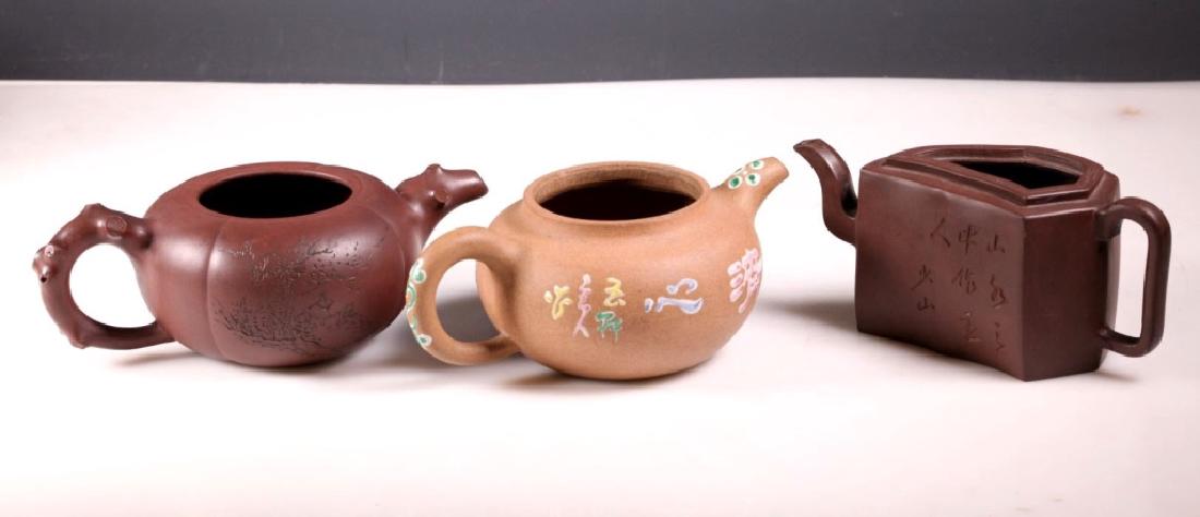 Three Chinese Yixing Teapots (1 of 11)