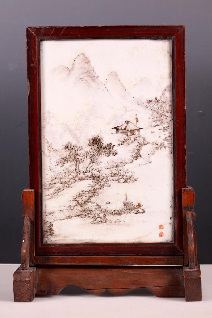 Chinese Artist Painted Landscape on Porcelain (1 of 9)