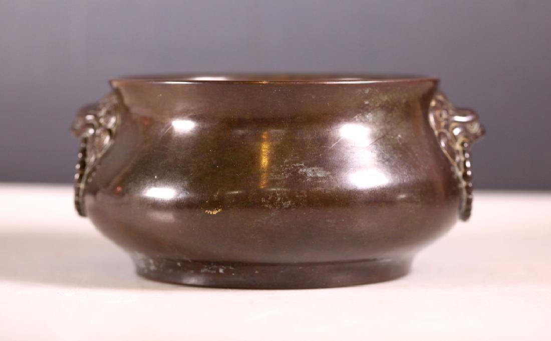 Chinese 17/18 C Bronze Censer with Ring Handles (1 of 6)