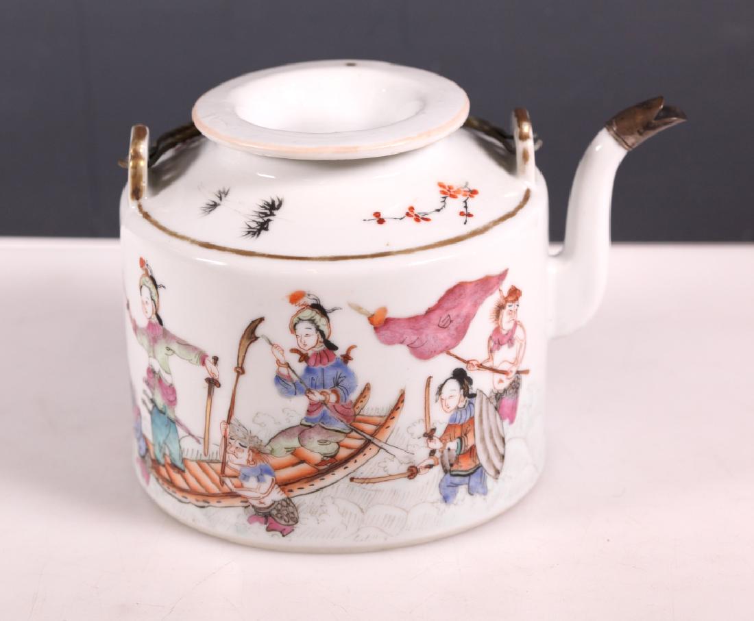 19C Chinese Enameled Porcelain Teapot Tongzhi Mark (1 of 8)