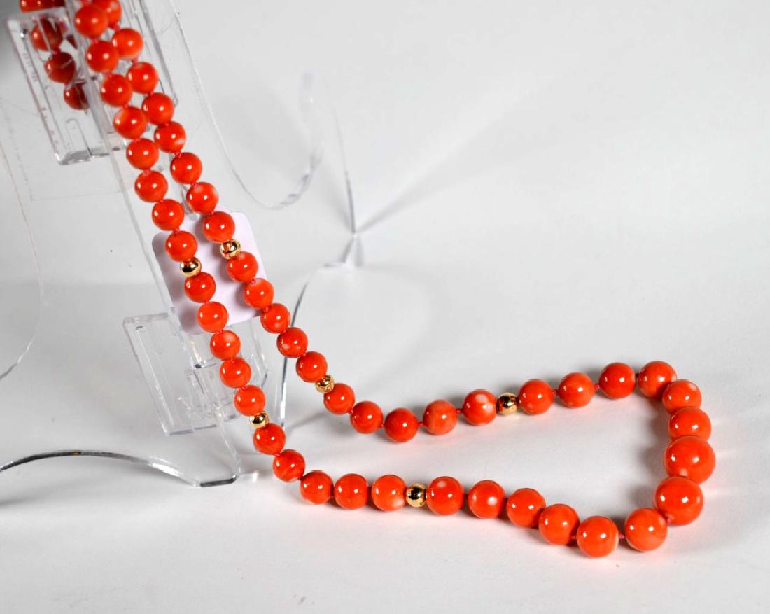 Coral Bead Necklace, 14K Closure (1 of 8)