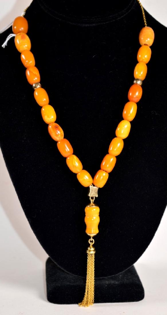 Butterscotch Amber Beads on 14K & 18K Chain (1 of 7)