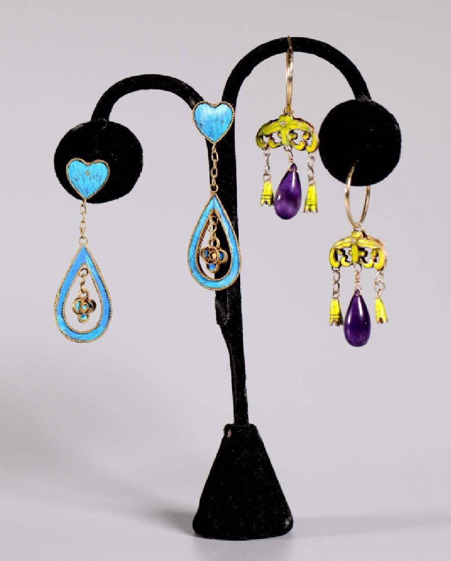 2 Pr Chinese Antique Drop Earrings (1 of 7)