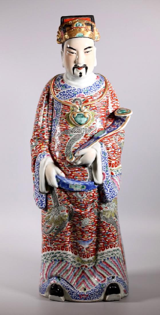 Large Chinese Enameled Porcelain Luxing Figure (1 of 7)