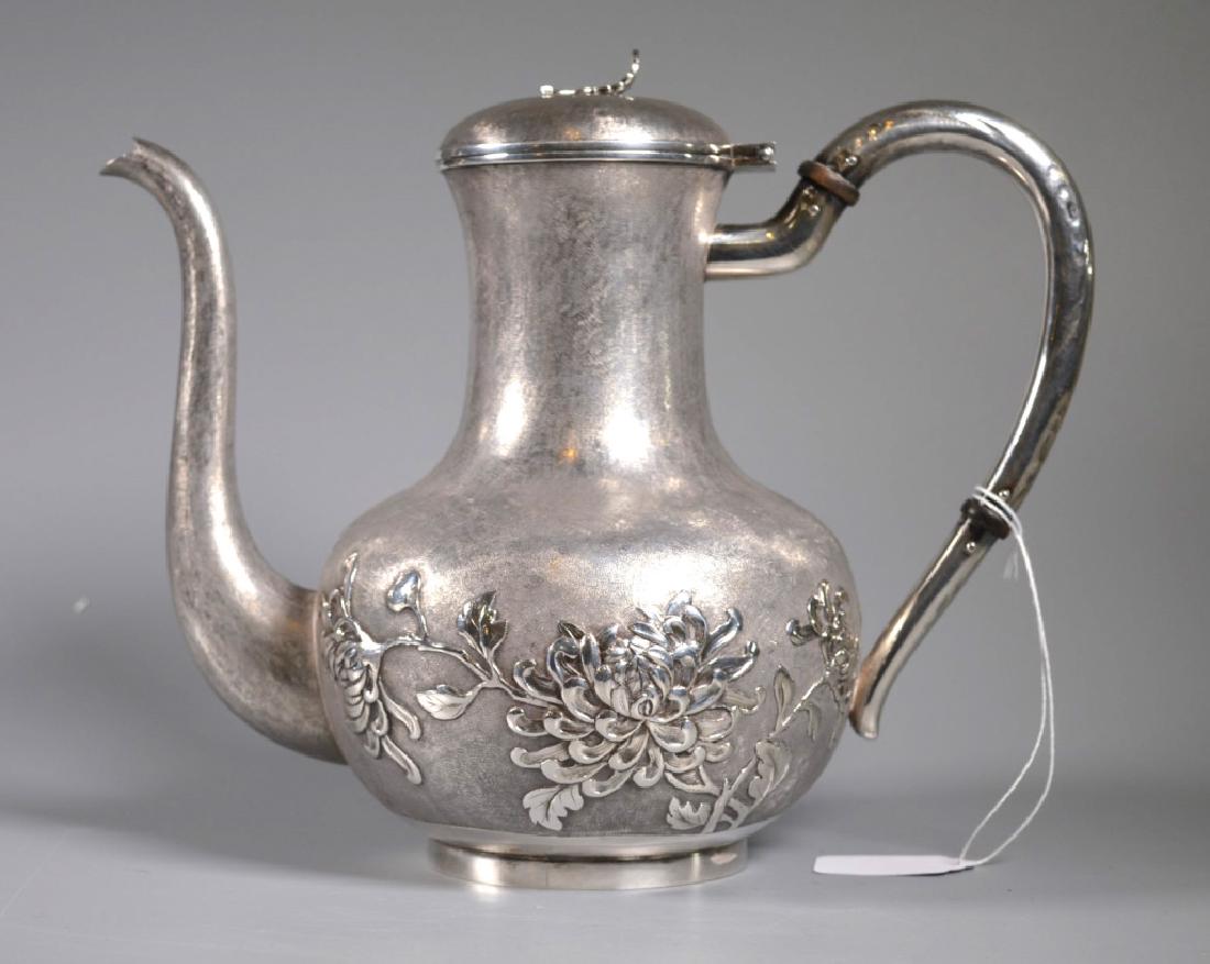Chinese Heavy Silver Teapot or Waterpot; 1,054G (1 of 8)