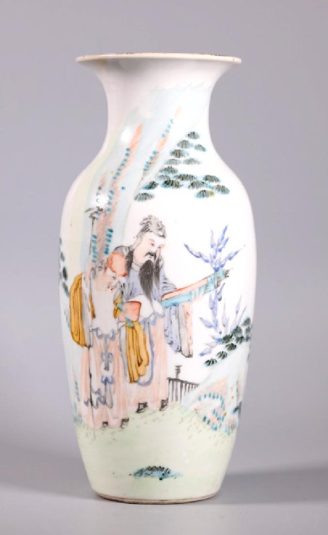Chinese Artist Painted Porcelain Scholars Vase (1 of 6)