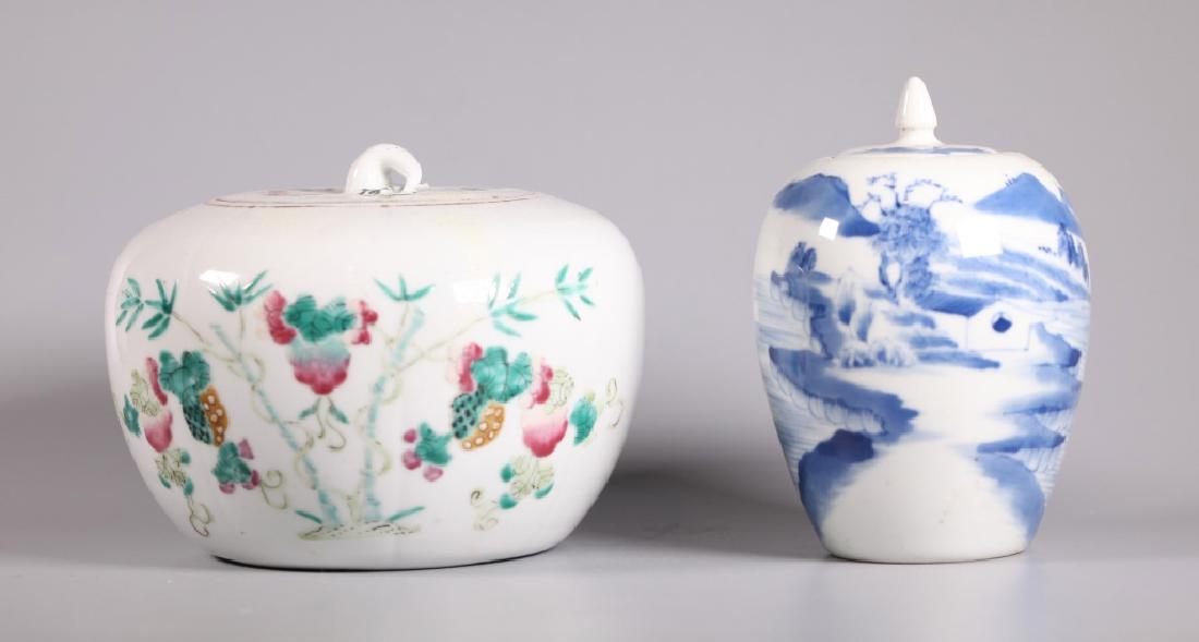 Two 19 C Chinese Porcelain Containers & Covers (1 of 10)