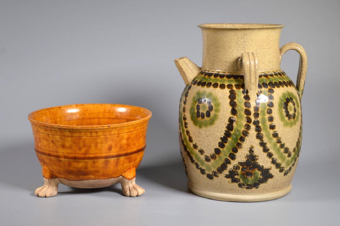 Chinese Changsha Spotted Ewer & Ochre Footed Bowl (1 of 8)