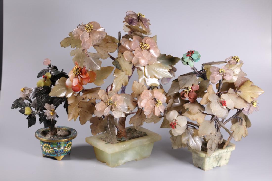 Three Chinese Hardstone & Gemstone Trees (1 of 11)