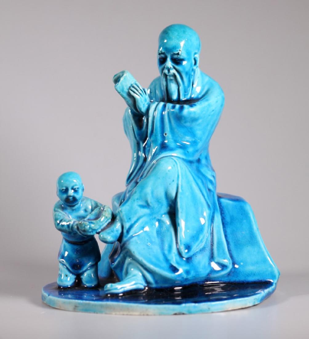 Chinoiserie Turquoise Sevres Style Biscuit Porcelain (1 of 6)