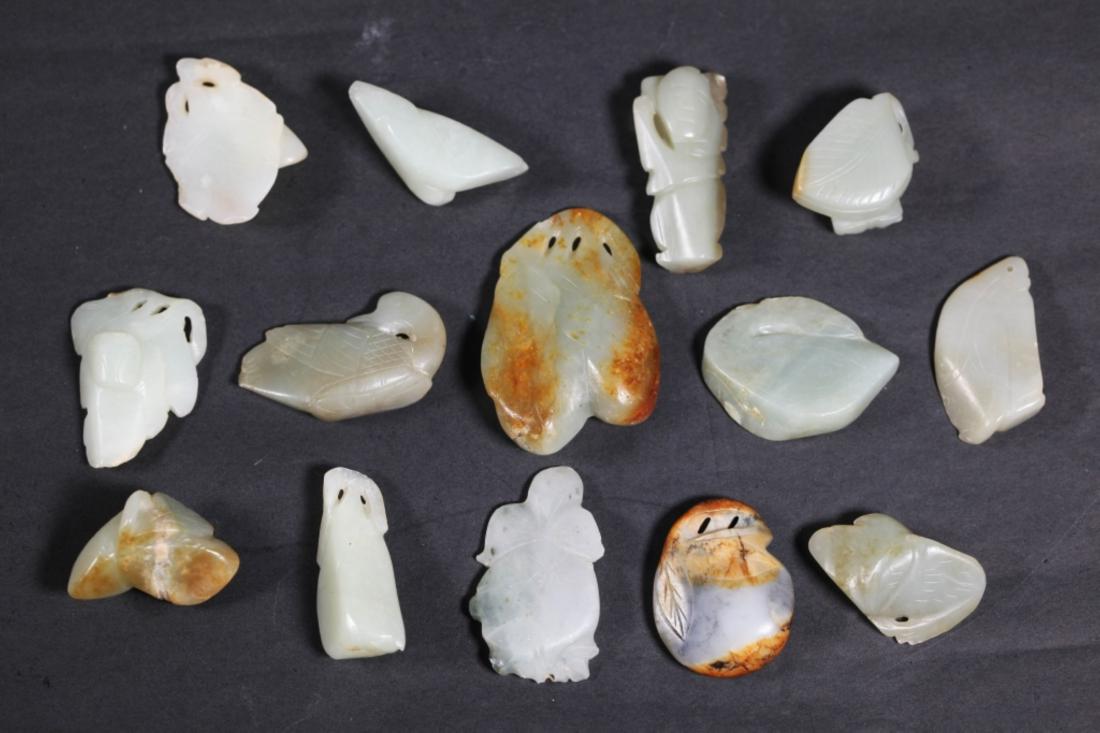 14 Antique Chinese Carved Jade Toggles (1 of 8)