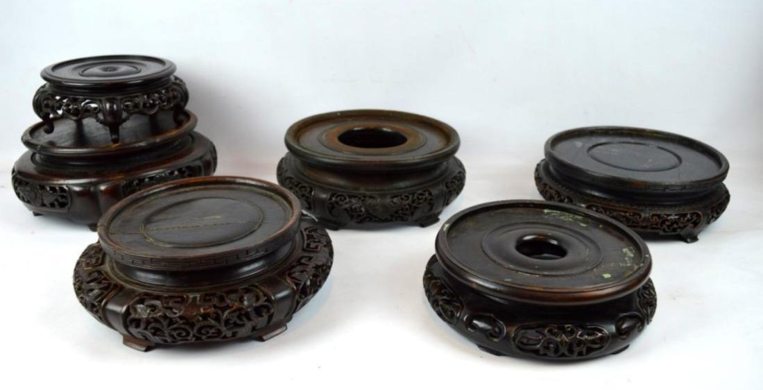 6 - Antique Chinese Hardwood Round Large Stands (1 of 10)