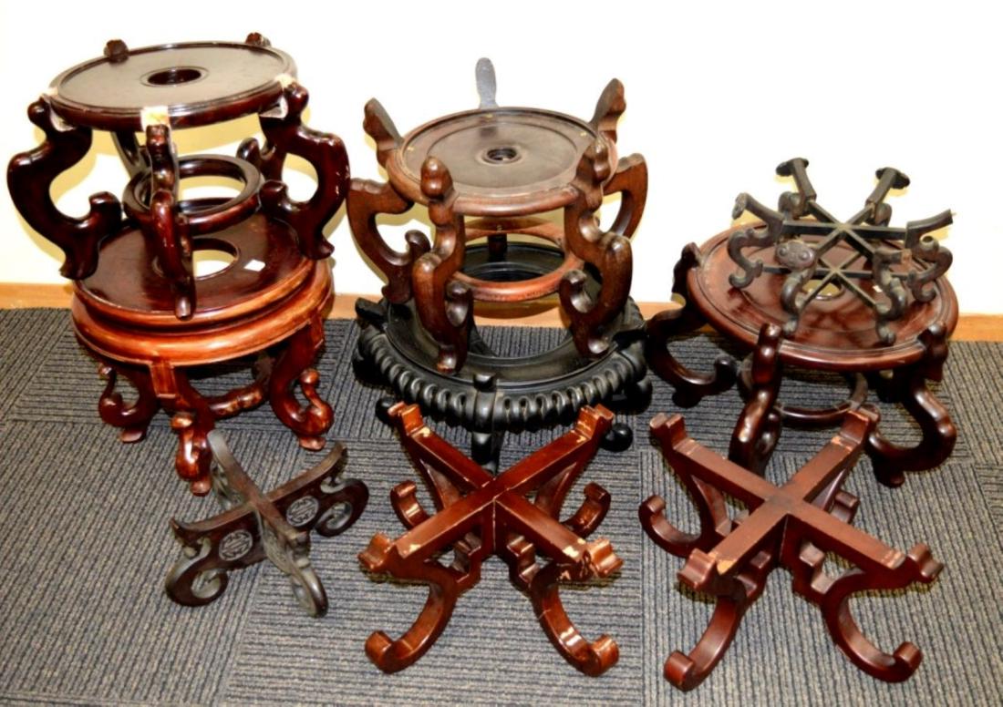 9 - Large Chinese Hardwood Round Stands (1 of 7)