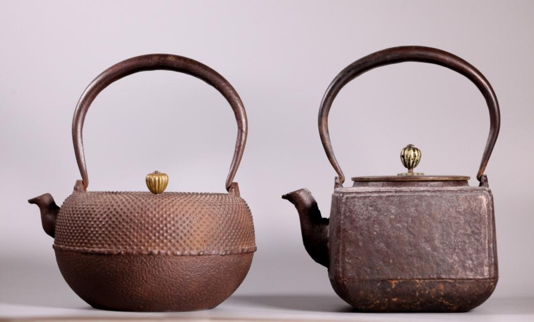 Two Antique Japanese Cast Iron Tetsubin or Teapots (1 of 9)