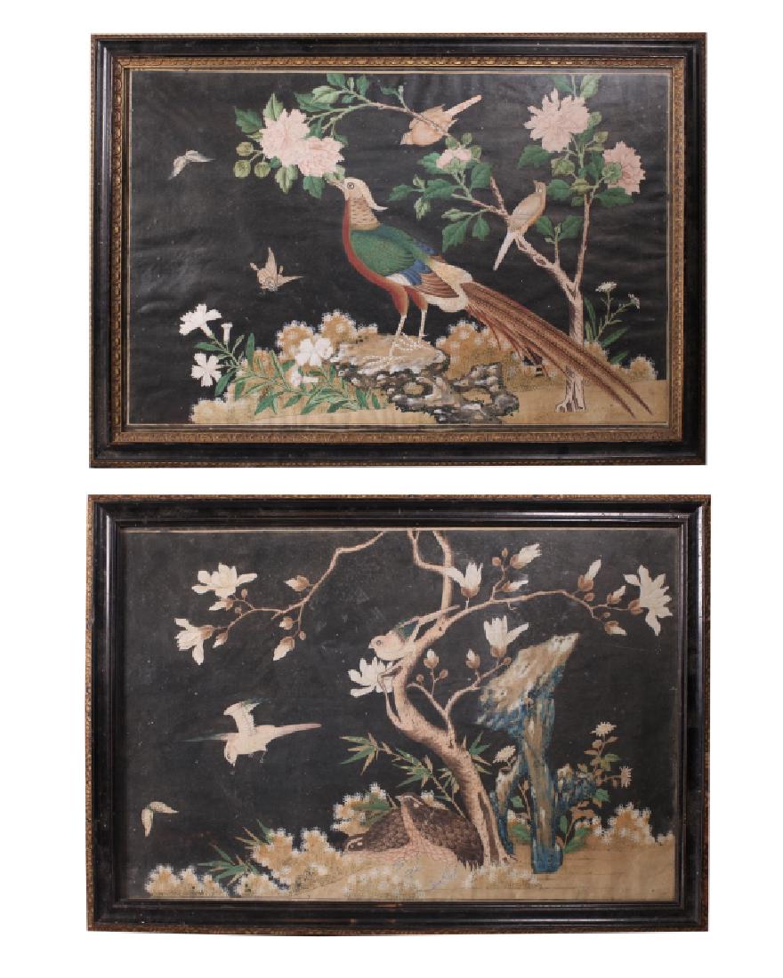 Two 18 C Chinese Gouache Bird Paintings on Paper (1 of 12)