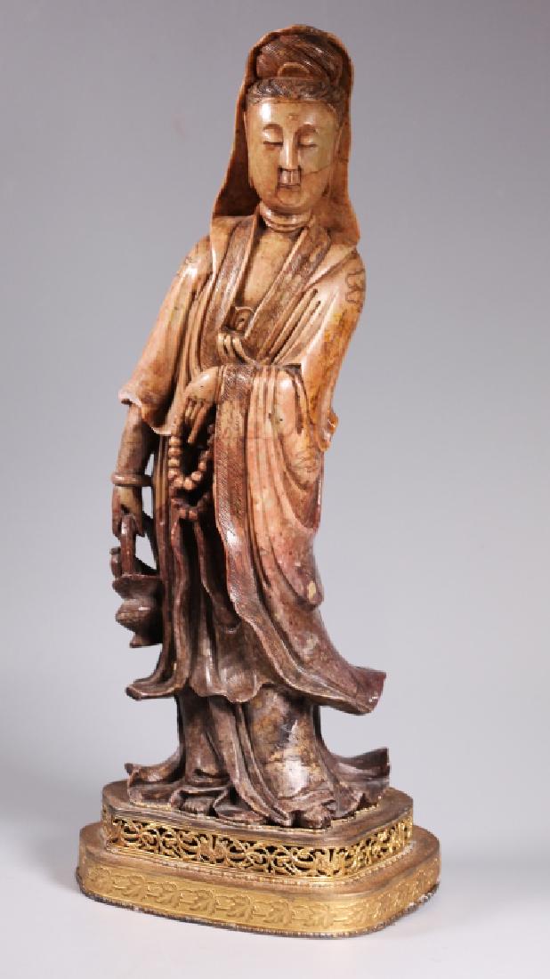 Lg Chinese Qing Carved Soapstone Female Immortal (1 of 8)