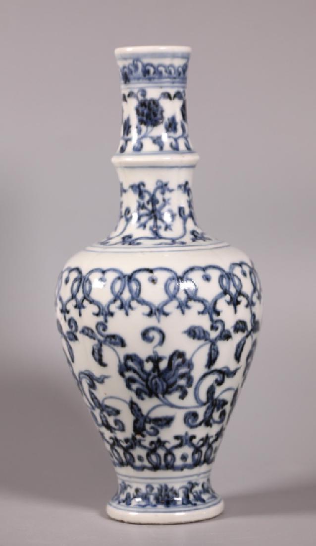 Chinese Bamboo-Neck Blue & White Porcelain Vase (1 of 6)