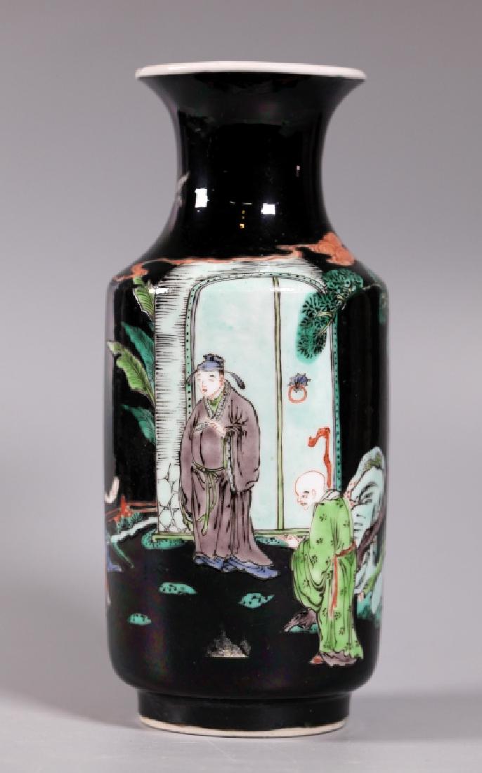 Chinese Qing Dynasty Famille Noire Porcelain Vase (1 of 7)