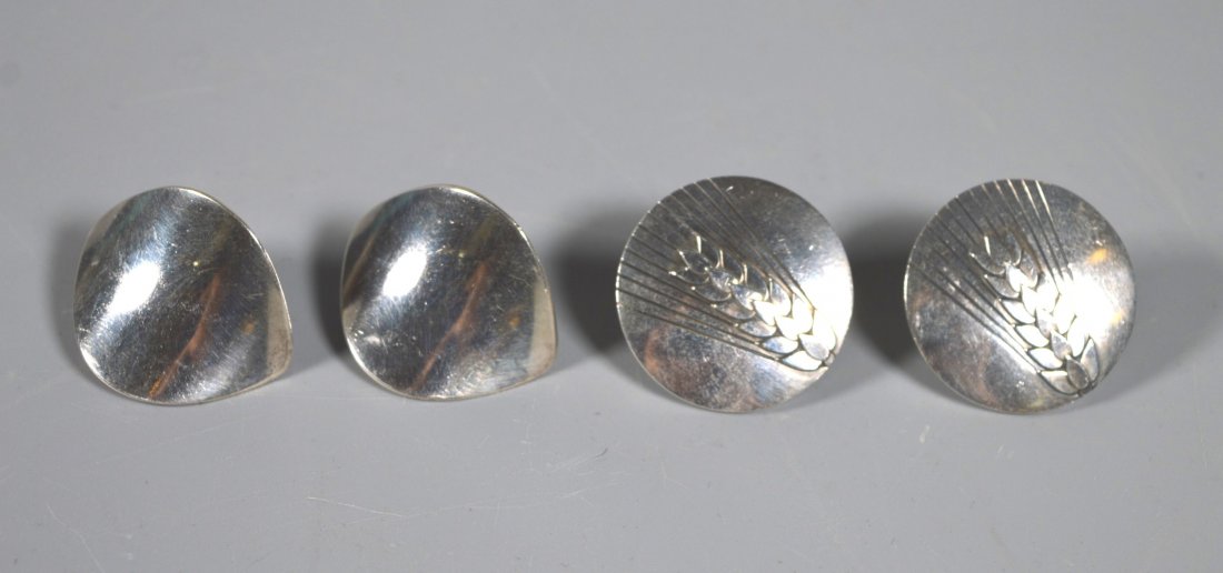 2 Pairs Vintage Georg Jensen Sterling Silver Earrings (1 of 7)