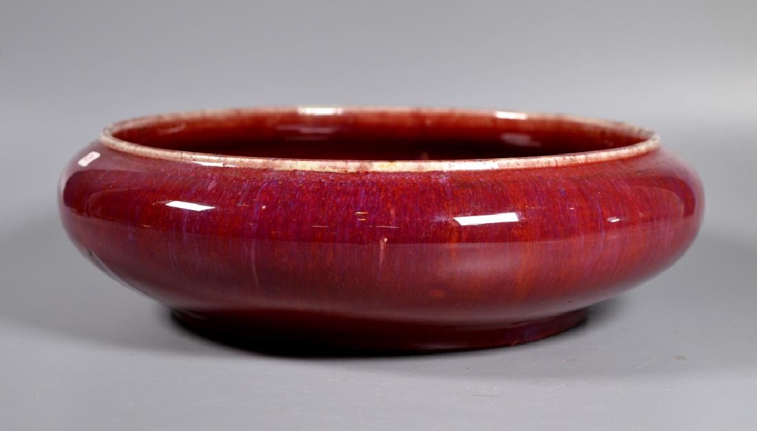 Lg Chinese Flambe Underglaze Red Porcelain Bowl (1 of 7)