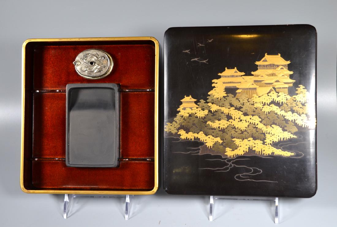 Japanese Inkstone & Water Dropper Lacquer Box (1 of 6)