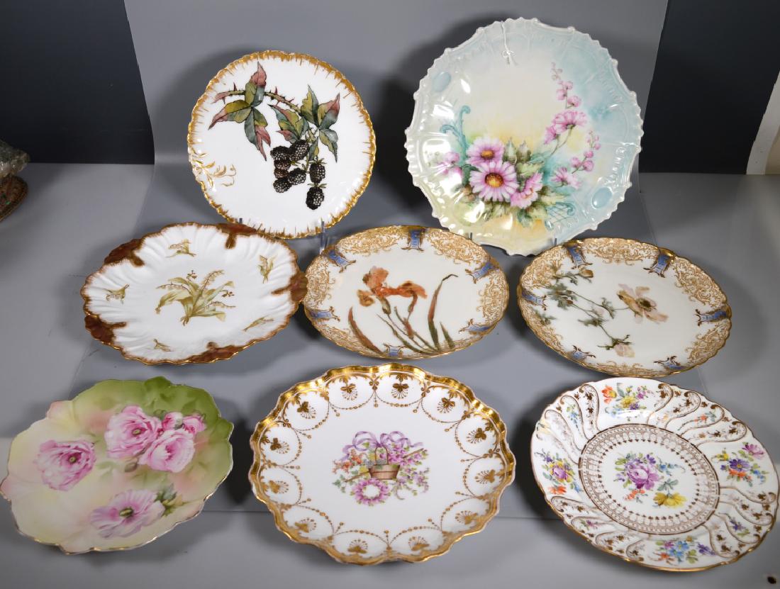 8 Handpainted, Gilt Porcelain Plates circa 1900 (1 of 9)